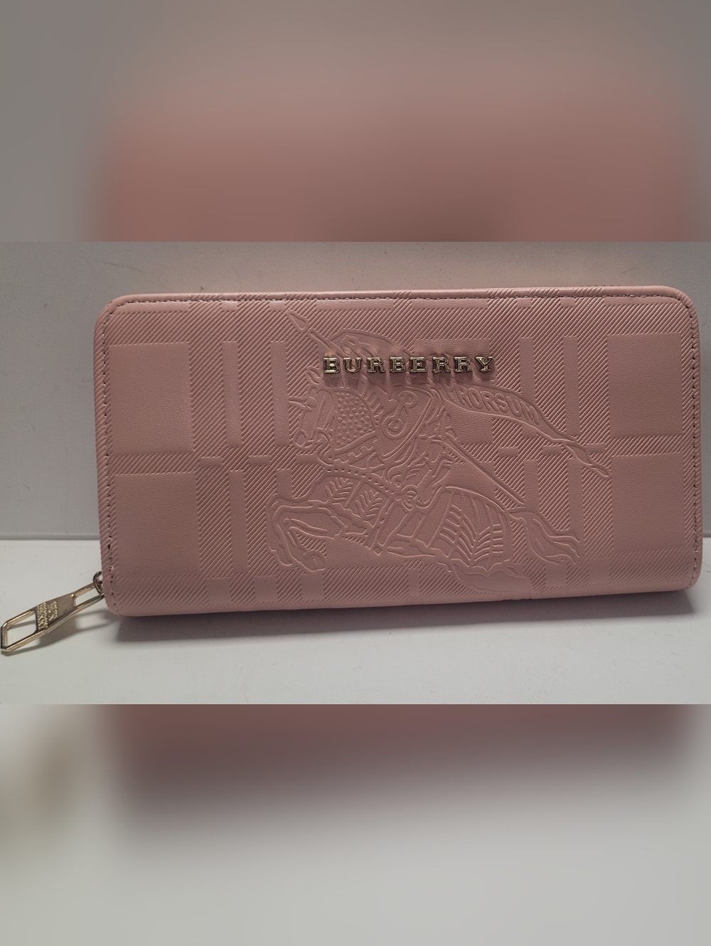 Burberry Pink Embossed Leather Women's Wallet